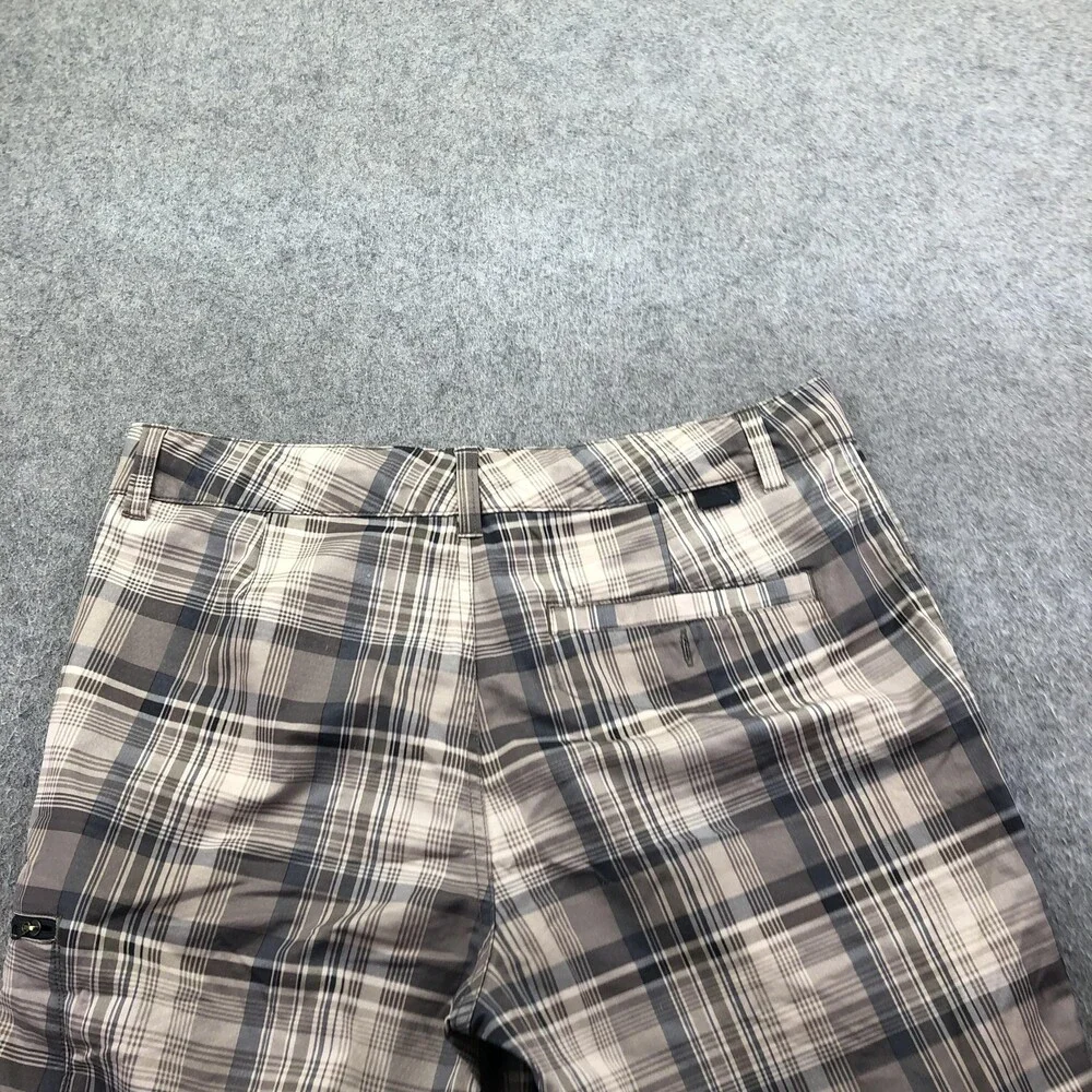 The North Face Shorts Mens 32 Brown Plaid Cargo Nylon 11 Inseam Outdoor Summer